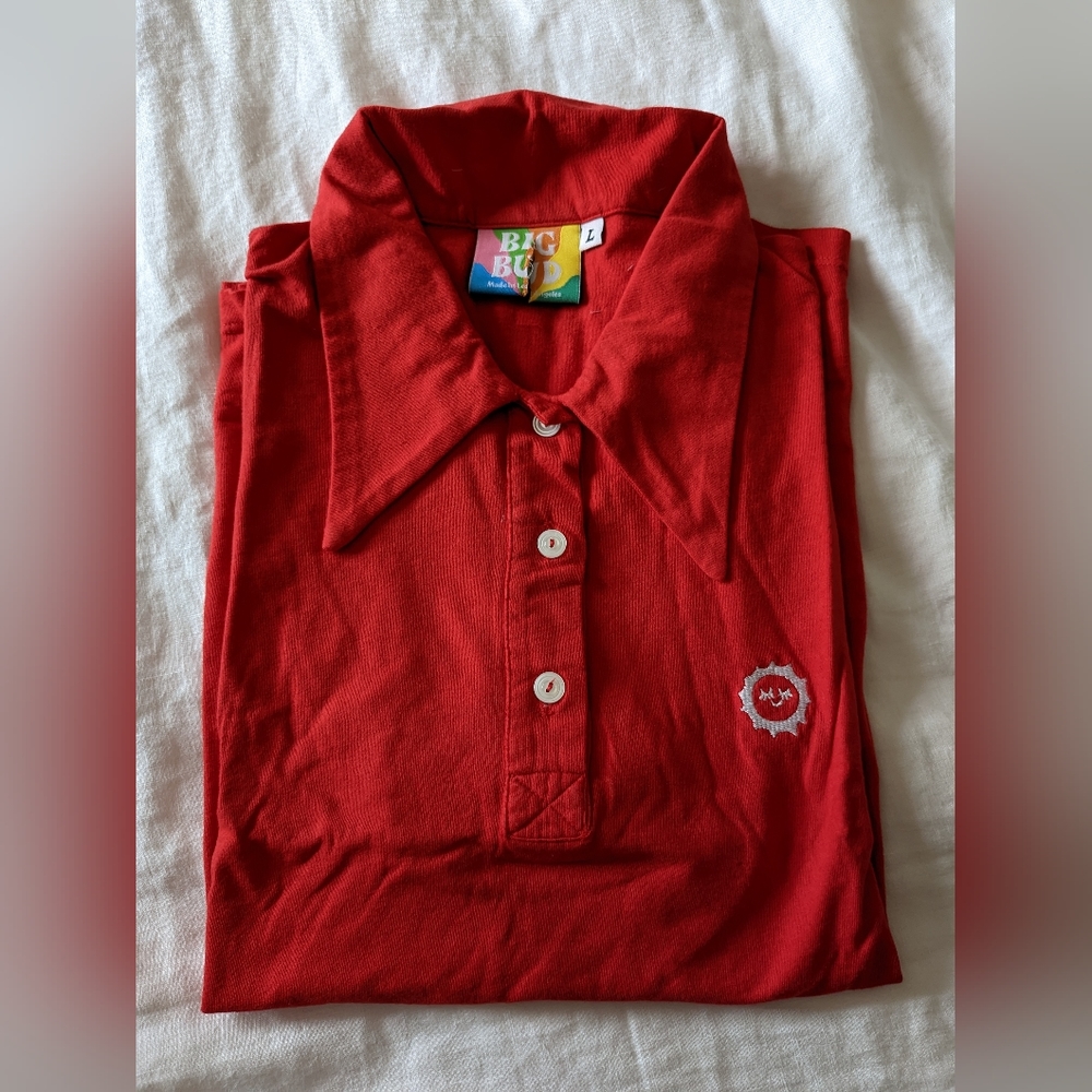 Big Bud Press Polo in Mustang Red Size Large